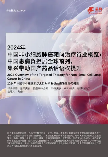 2024年中国非小细胞肺癌靶向治疗行业概览：中国患病负担居全球前列，集采带动国产药品话语权提升（摘要版）-头豹(1)