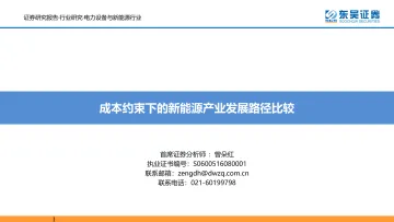 电力设备与新能源行业:成本约束下的新能源产业发展路径比较-20220329-东吴证券-54页