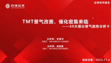 60大细分景气趋势分析十:TMT景气改善,催化密集来临-20231102-财通证券-91页