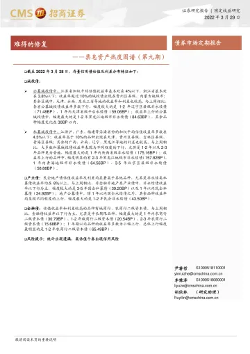 票息资产热度图谱(第九期):难得的修复-20220329-招商证券-18页