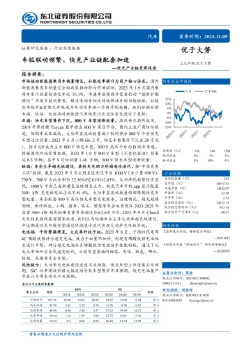 汽车行业快充产业链更新报告:车桩联动频繁、快充产业链配套加速-20231109-东北证券-51页