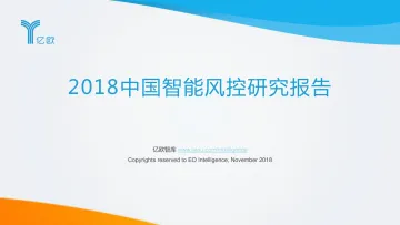 2018中国智能风控研究报告