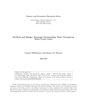 美联储-金融科技和银行:规避国家高利贷法的战略伙伴关系(英)-2023.8-45页
