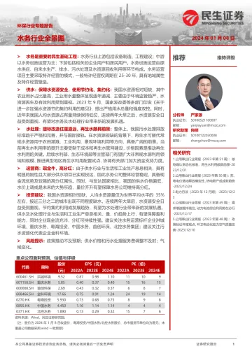 环保行业专题报告:水务行业全景图-民生证券 听光Vic_1