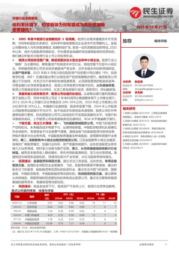非银行业深度报告:低利率环境下,租赁板块为何有望成为高股息策略重要替代?-民生证券 听光Vic