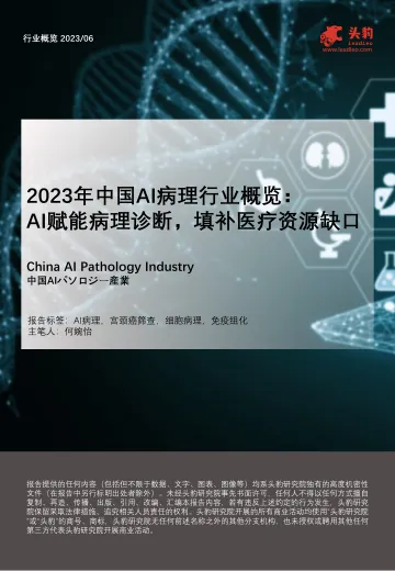 2023年中国AI病理行业概览:+AI赋能病理诊断,填补医疗资源缺口-25页-WN11