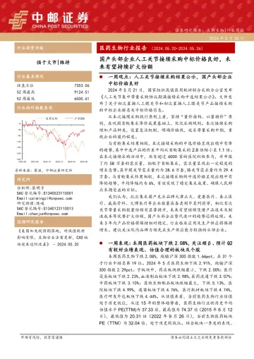 医药生物行业报告:国产头部企业人工关节接续采购中标价格良好,未来有望持续扩大份额-中邮证券 听光Vic.pdf