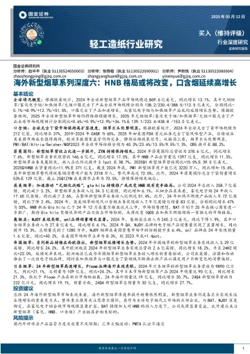 海外新型烟草系列深度六:HNB格局或将改变,口含烟延续高增长-国金证券 听光vic_1