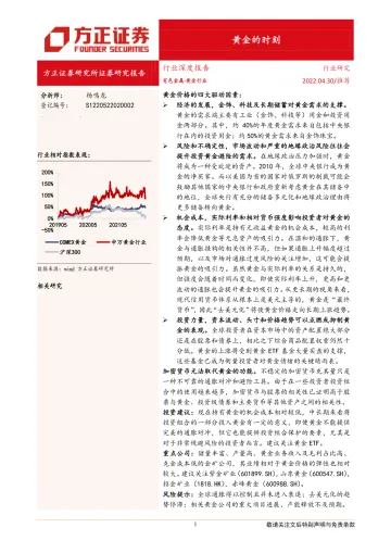 黄金行业深度报告：黄金的时刻-20220430-方正证券-33页