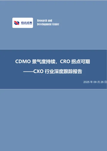 CXO行业深度跟踪报告:CDMO景气度持续,CRO拐点可期-信达证券 听光Vic
