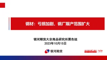 钢材:亏损加剧,钢厂限产范围扩大-20231015-银河期货-31页