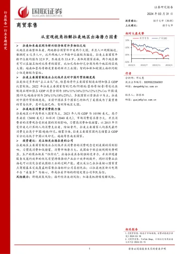 商贸零售：从宏观视角拆解拉美地区出海潜力因素-国联证券 听光Vic