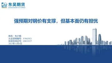 强预期对钢价有支撑,但基本面仍有担忧-20231104-东吴期货-28页