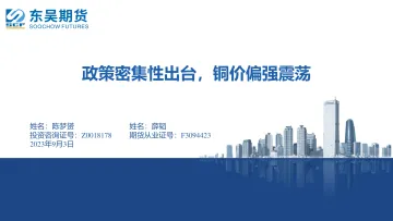 政策密集性出台,铜价偏强震荡-20230903-东吴期货-16页