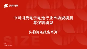 头豹:中国消费电子电池行业市场规模测算逻辑模型 头豹词条报告系列 听光Vic_1