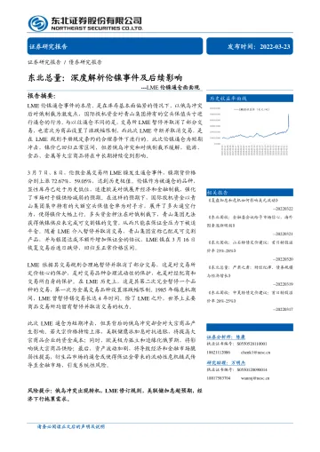 LME伦镍逼仓面面观:东北总量,深度解析伦镍事件及后续影响-20220323-东北证券-32页