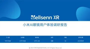AI眼镜行业:小米AI眼镜用户体验调研报告-深圳市维深信息技术 听光Vic