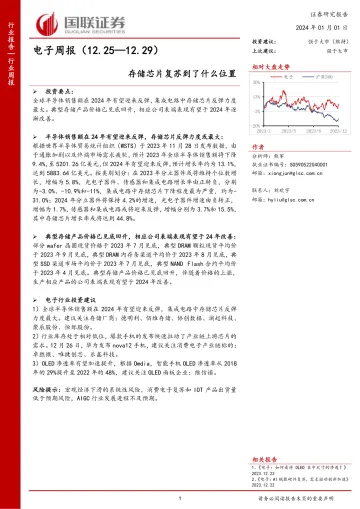 电子周报：存储芯片复苏到了什么位置-国联证券 听光Vic_1