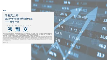 沙利文+2023年科创板问询回复专题——锂电行业-37页-WN11
