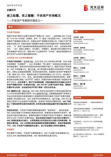 不良资产专题研究报告之一:彼之砒霜,吾之蜜糖,不良资产市场概况-20220414-光大证券-18页