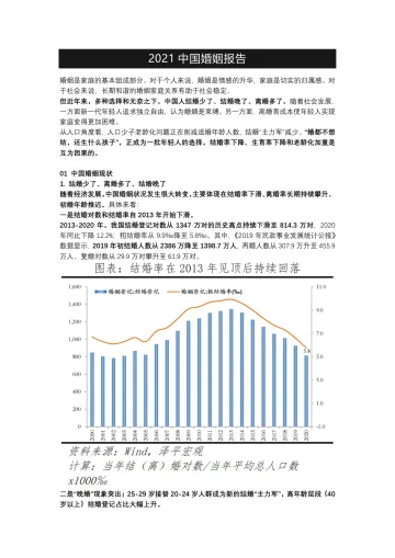 2021中国婚姻报告-泽平宏观