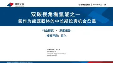 石油石化行业双碳视角看氢能之一:氢作为能源载体的中长期投资机会凸显-20220412-国信证券-39页