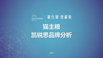 【全】解数第129期张杨带你看猫粮行业—凯锐思品牌拆解-60页