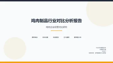 鸡肉制品行业对比分析报告:鸡肉企业经营对比研究-北京知不道科技 听光Vic
