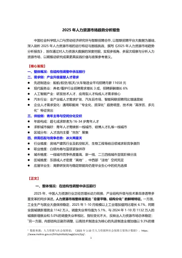 2025年人力资源市场趋势分析报告-智联研究院 听光Vic