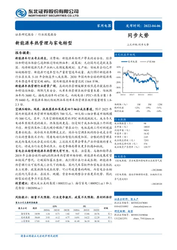 家用电器行业:新能源车热管理与家电转型-20220406-东北证券-33页