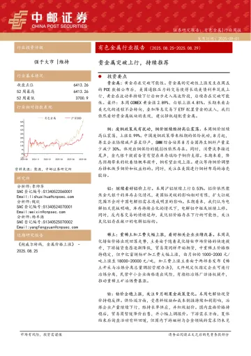 有色金属行业报告：贵金属突破上行，持续推荐-中邮证券 听光Vic_1