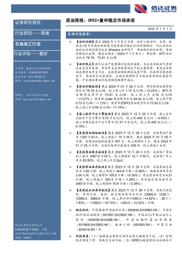 原油周报:OPEC+重申稳定市场承诺-信达证券 听光Vic_1
