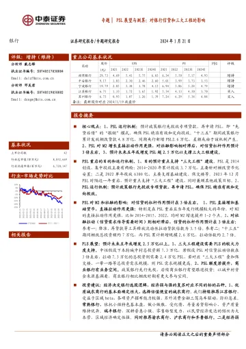 银行专题│PSL展望与测算:对银行信贷和三大工程的影响-中泰证券 听光Vic_1