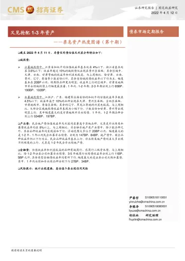 票息资产热度图谱(第十期):又见抢配1-3年资产-20220412-招商证券-18页