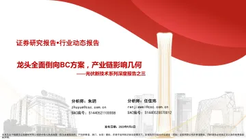 光伏行业新技术系列深度报告之三:龙头全面倒向BC方案,产业链影响几何-20230906-中信建投-34页