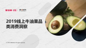 2019线上牛油果品类消费洞察报告