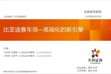汽车行业深度研究:比亚迪赛车场—高端化的新引擎-天风证券 听光Vic