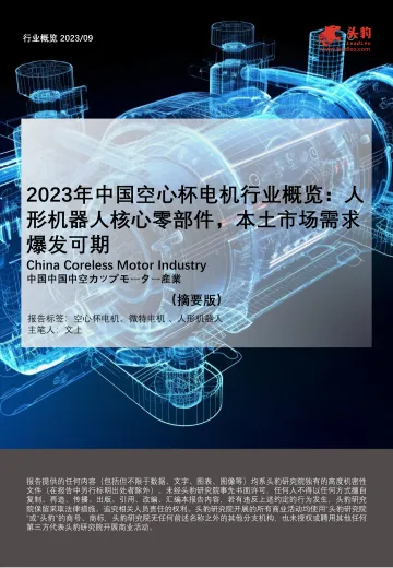 2023年中国空心杯电机行业概览:人形机器人核心零部件,本土市场需求爆发可期-头豹 听光Vic_1