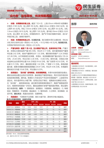 “反内卷”信号释放,供改预期再起-民生证券 听光Vic