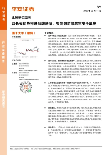 汽车行业比较研究系列:以长板优势推进品牌进阶,智驾强监管筑牢安全底座-平安证券 听光Vic_1
