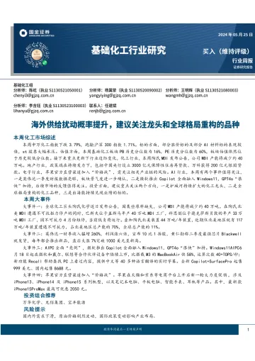 基础化工行业研究:海外供给扰动概率提升,建议关注龙头和全球格局重构的品种-国金证券 听光Vic.pdf