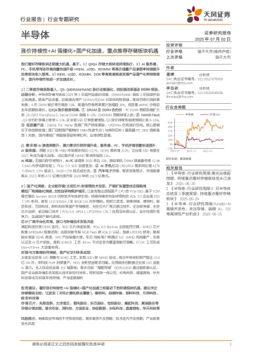 半导体行业专题研究:涨价持续性+AI强催化+国产化加速,重点推荐存储板块机遇-天风证券 听光Vic_1