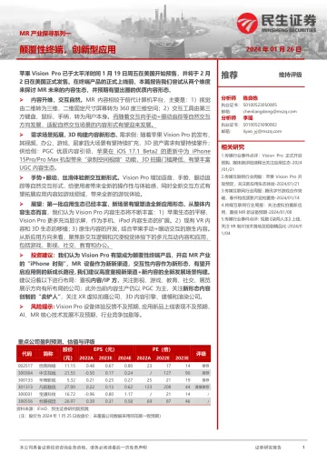 MR产业探寺系列一:颠覆性终端,创新型应用-民生证券 听光Vic_1