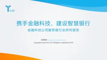 金融科技公司服务银行业研究报告