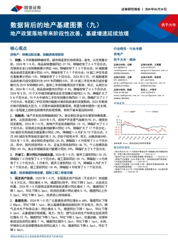 数据背后的地产基建图景（九）：地产政策落地带来阶段性改善，基建增速延续放缓-国信证券 听光Vic_1