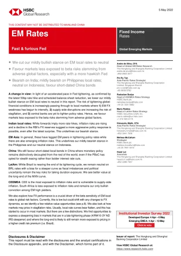 HSBC-新兴市场投资策略-快速而愤怒的美联储-2022.5.5-43页