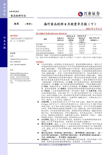 食品饮料行业:海外食品饮料8月投资半月报(下)-20230906-兴业证券-26页_1