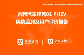 艾媒舆情+%7C+吉利汽车领克01+PHEV舆情监测及用户评价报告