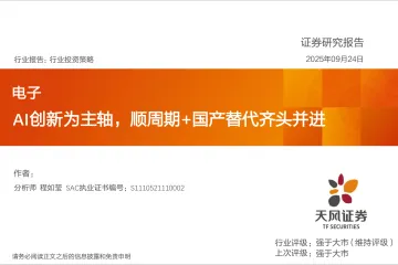 电子:AI创新为主轴,顺周期+国产替代齐头并进-天风证券 听光Vic