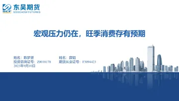 宏观压力仍在,旺季消费存有预期-20230910-东吴期货-16页